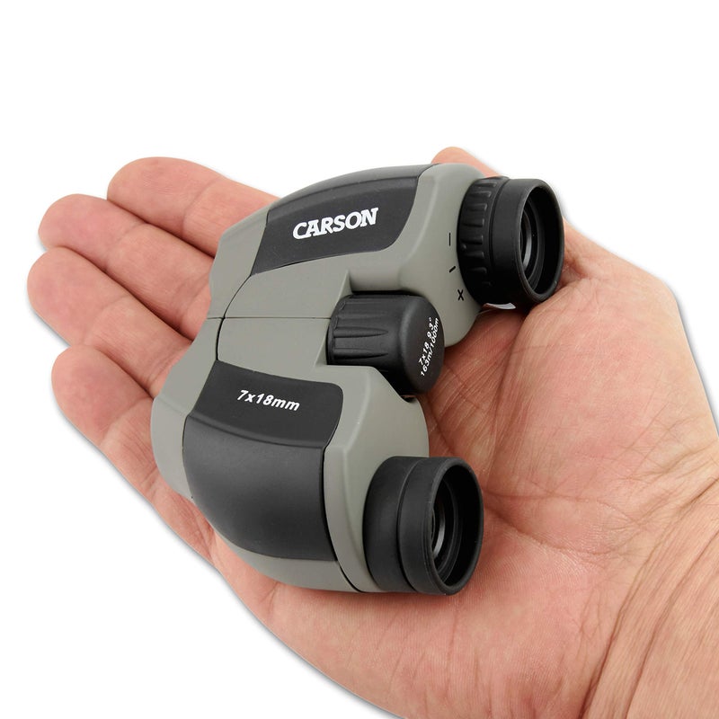 Carson MiniScout 7x18mm Ultra Compact Porro Prism Binoculars (JD-718), 1.5 H x 3.5 L x 2.75 W - Image 4