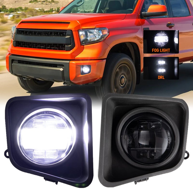 LED Fog Light with DRL Compatible for Toyota Tundra 2014 2015 2016 2017 2018 2019 2020 2021 Bumper Fog Lamps