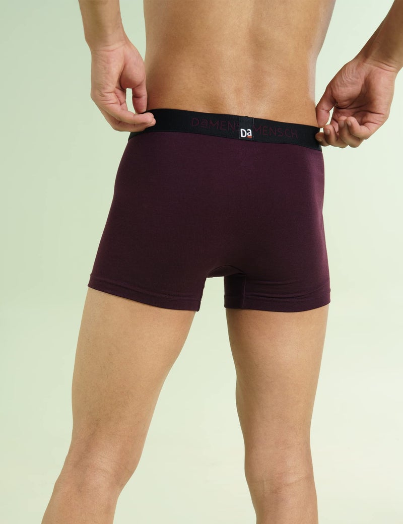 DAMENSCH Mens Premium Cotton Solid Trunks ReFRSH Single of Peppermint Powered-Pack of 2-Loyal Maroon,Sailor Blue-XX-Large - Image 3