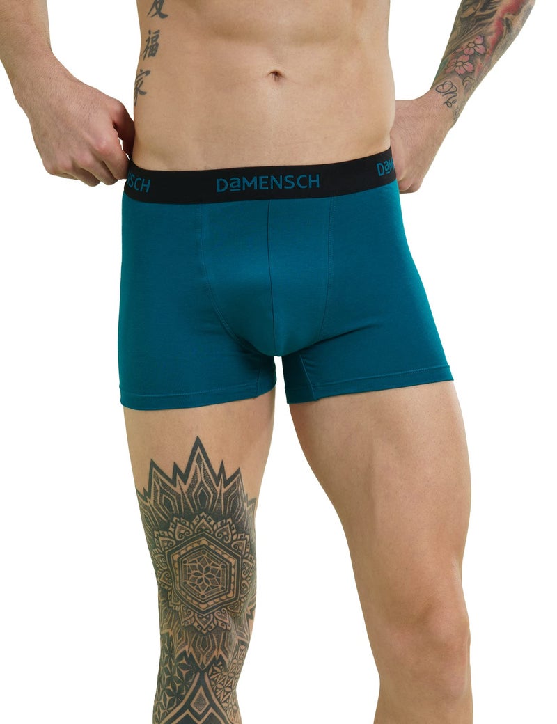 DAMENSCH Mens Premium Cotton Solid Trunks ReFRSH Single of Peppermint Powered-Pack of 2-Loyal Maroon,Sailor Blue-XX-Large - Image 2