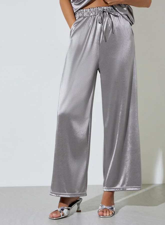 Take Two  Grey Plain Knit Top and Trousers Co-Ord Set for Women | Best Price UAE