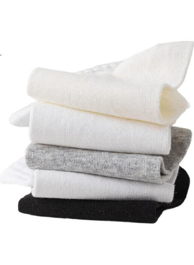 MIIOW 5 Pairs Of Women'S Socks, 100% Pure Cotton, Letter Jacquard Short Tube Socks, Summer Sweat-Absorbing Breathable Sports Socks - Image 2