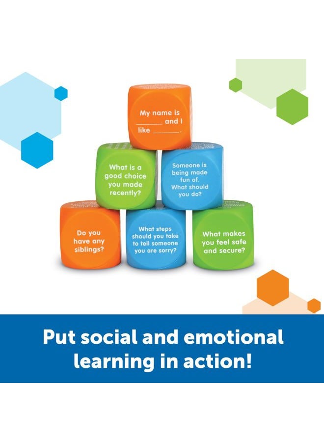 Learning Resources Let's Talk! Cubes - 6 Foam Cubes with 36 Prompts for SEL & Autism Therapy, Ages 5+ - Image 4