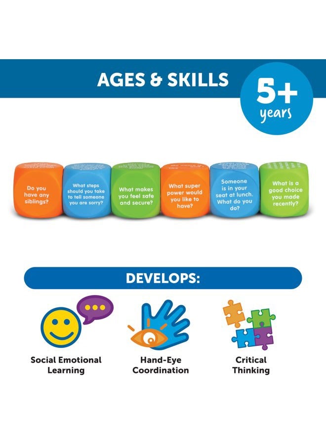 Learning Resources Let's Talk! Cubes - 6 Foam Cubes with 36 Prompts for SEL & Autism Therapy, Ages 5+ - Image 5