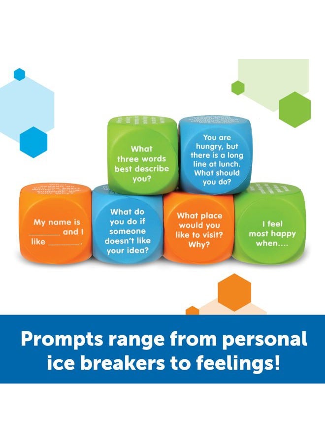 Learning Resources Let's Talk! Cubes - 6 Foam Cubes with 36 Prompts for SEL & Autism Therapy, Ages 5+ - Image 3