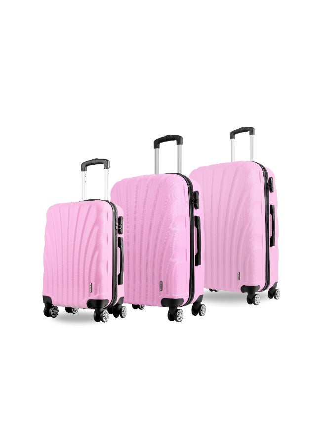Reflection ABS Luggage Set of 3, Lightweight & 360° Silent Wheels Suitcase, ABS Hard Luggage Trolley, Travel Luggage with Spinner Wheels  (3pc Set, Pink) - Image 1