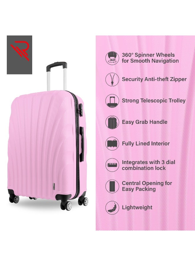 Reflection ABS Luggage Set of 3, Lightweight & 360° Silent Wheels Suitcase, ABS Hard Luggage Trolley, Travel Luggage with Spinner Wheels  (3pc Set, Pink) - Image 4
