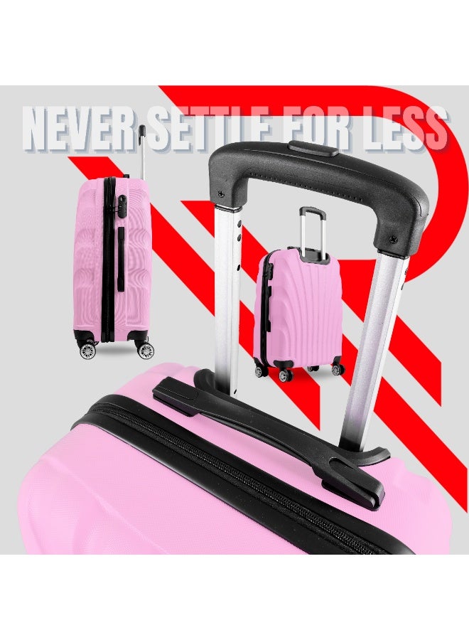 Reflection ABS Luggage Set of 3, Lightweight & 360° Silent Wheels Suitcase, ABS Hard Luggage Trolley, Travel Luggage with Spinner Wheels  (3pc Set, Pink) - Image 5