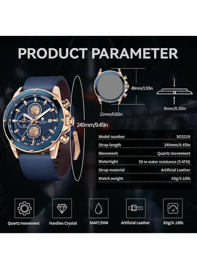 Sapphero Watches for Men Chronograph Quartz Men Watches Gift for Men - Image 5