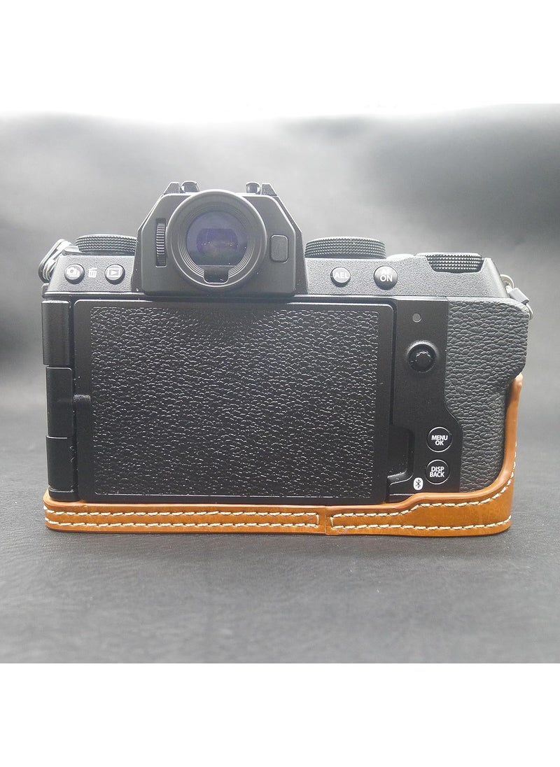 Rieibi Rieibi Fuji XS20 XS20 Case  Quality PU Leather Half Case for Fujifilm XS20 Digital Camera  Body Protective Grip Case for Fujifilm XS20 XS20  Brown  - Image 4