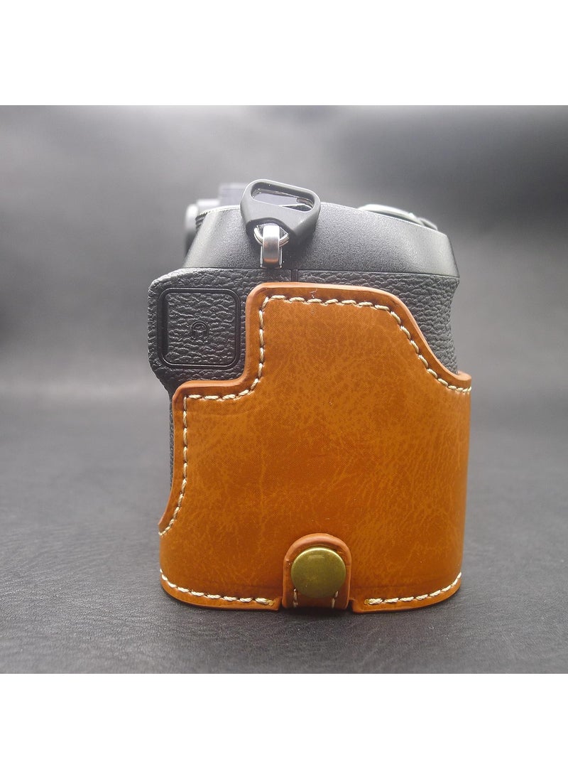 Rieibi Rieibi Fuji XS20 XS20 Case  Quality PU Leather Half Case for Fujifilm XS20 Digital Camera  Body Protective Grip Case for Fujifilm XS20 XS20  Brown  - Image 5