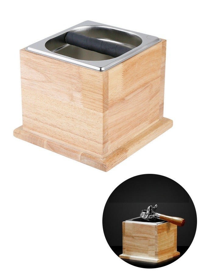 Choxilo Solid Wood Base Stainless Steel Knockout Slag Powder Box - Image 1