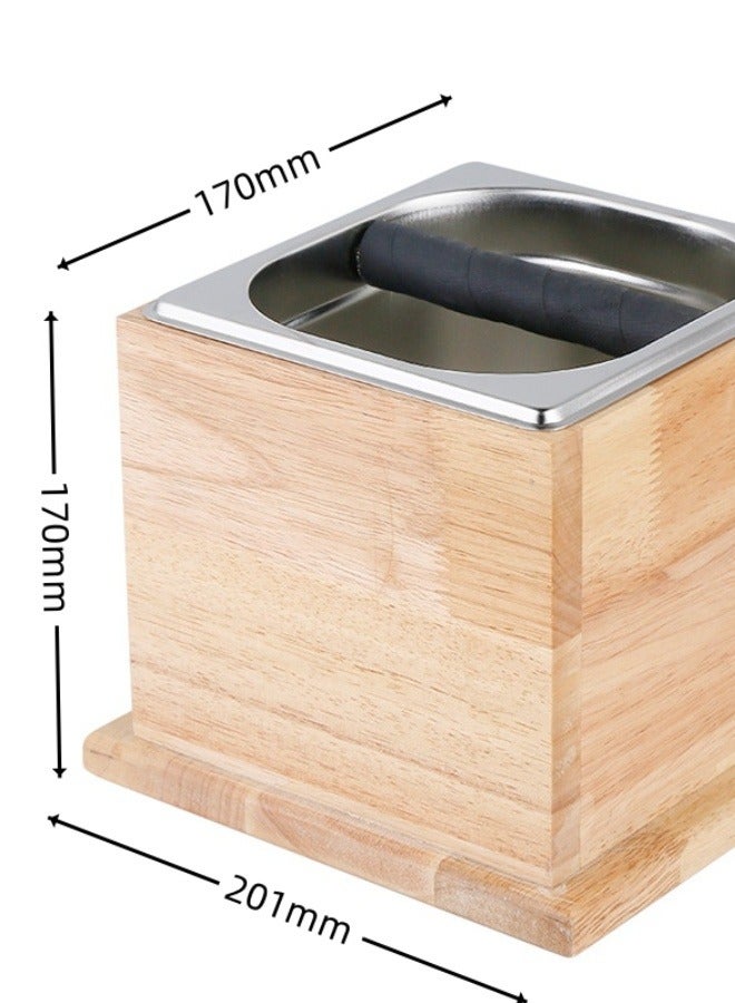 Choxilo Solid Wood Base Stainless Steel Knockout Slag Powder Box - Image 2