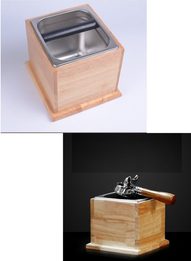 Choxilo Solid Wood Base Stainless Steel Knockout Slag Powder Box - Image 3