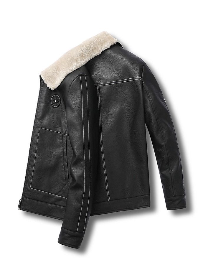 Loquat New Winter Men's Jacket Korean Slim Leather Jacket  - Image 2