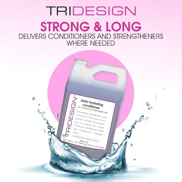 TRIDESIGN Daily Hydrating Conditioner - Hair Conditioner for Damaged Dry Hair, Moisturizing Conditioner for Colored and Fine Hair, Nourishes, Strengthens, and Smooths All Hair Types, 1 Gallon - Image 2