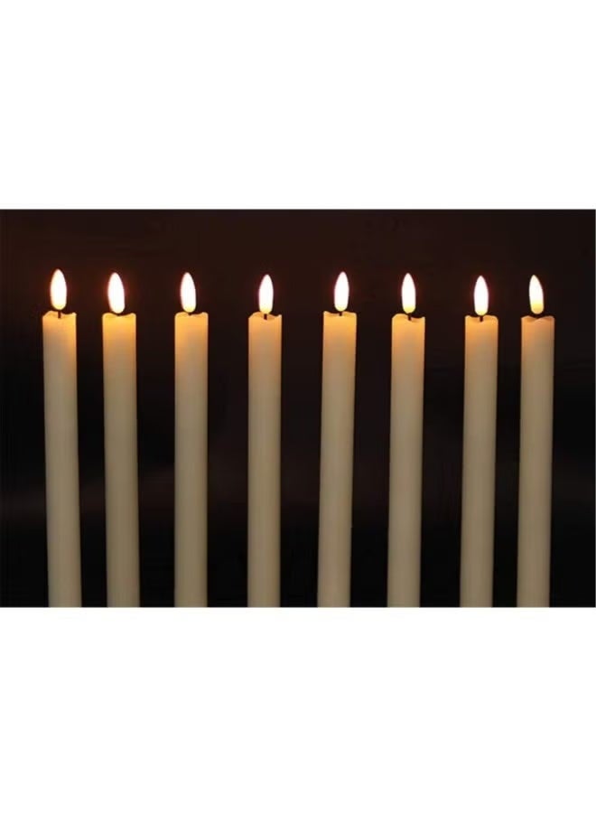 Flameless Taper LED Candles Light With Remote Control Battery Operated Led Warm 3D Wick Light Window Candles (Pack of 6) - Image 5