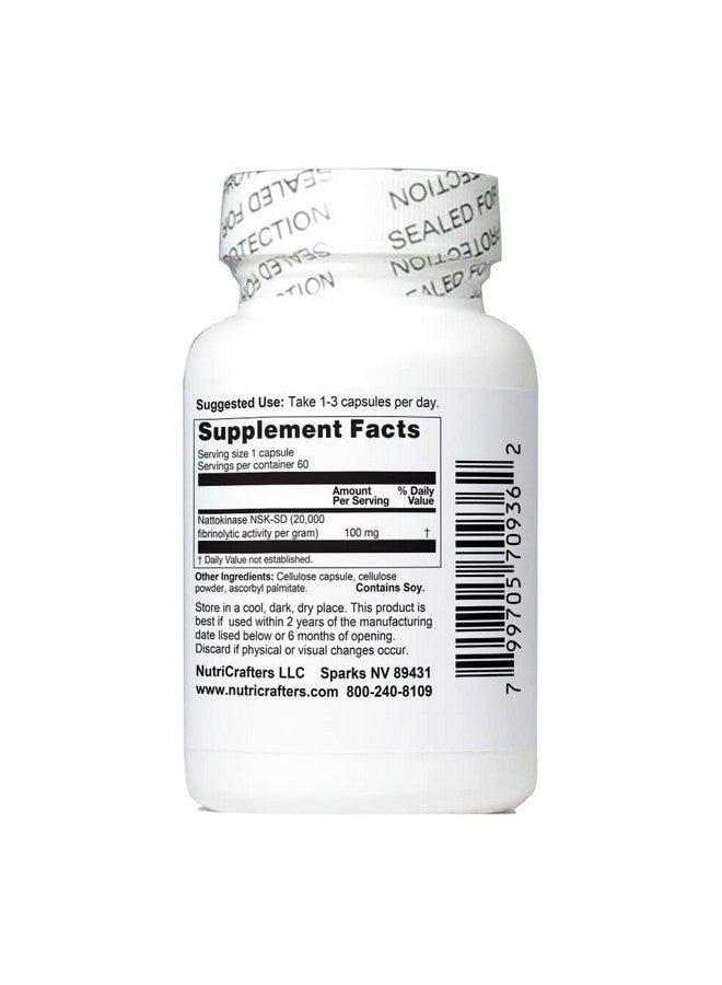 NutriCrafters NutriCrafters Nattokinase NSK-SD 2,000 Units 60 Capsules - The Cardiovascular Superfood of Japan - Made in The USA with Japanese NSK-SD Nattokinase. The Original and Most Researched Nattokinase. - Image 3