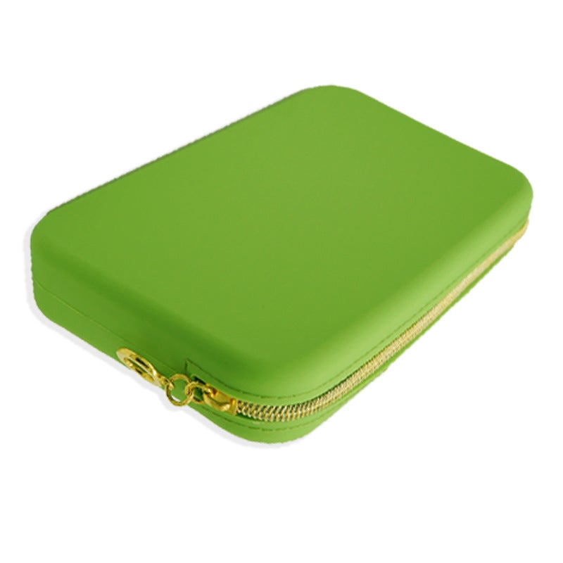 Large Capacity Zipper Pouch Grass green belt imitation metal zipper