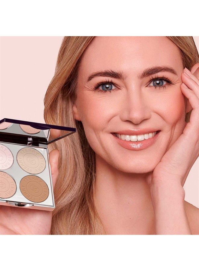 BY TERRY Hyaluronic Hydra-Powder Palette | 4-Shade Contour Palette | For Flawless Complexion | Vegan | Fair to Medium