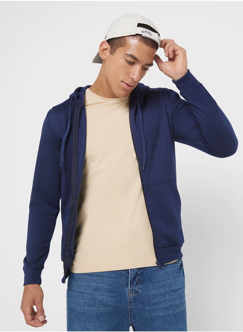 Seventy Five Basics Essential Zip Through Hoodie  - Image 1