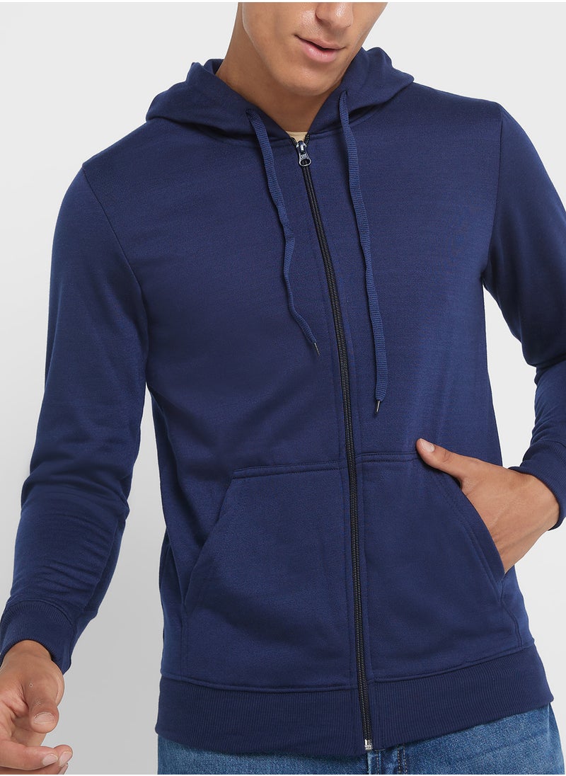 Seventy Five Basics Essential Zip Through Hoodie  - Image 3