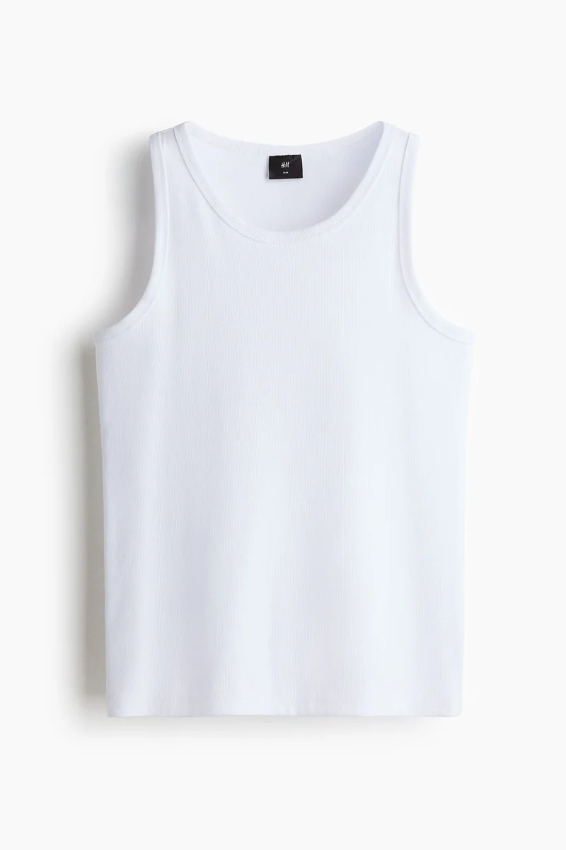 H&M  Slim Fit Ribbed vest top for Men | Best Price UAE