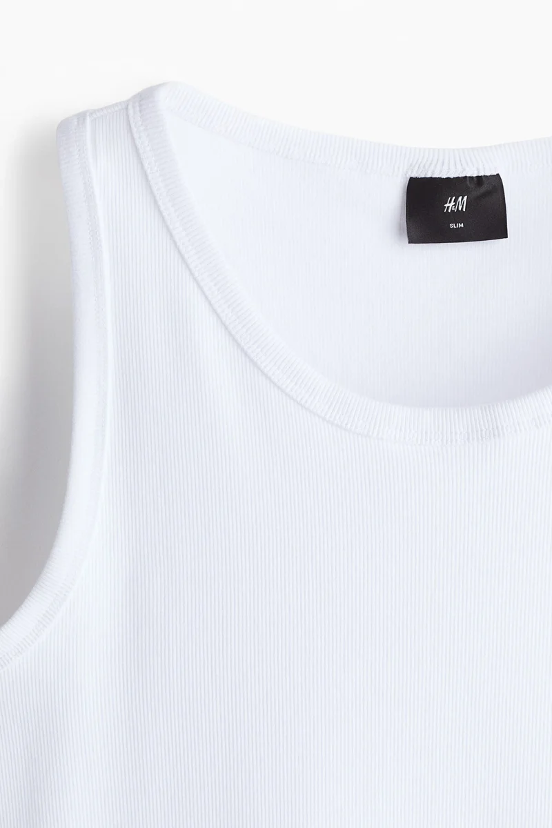 H&M  Slim Fit Ribbed vest top for Men | Best Price UAE