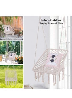 XiuWoo Hanging Hammock Square Swing Chair Cotton Linen  - Image 2