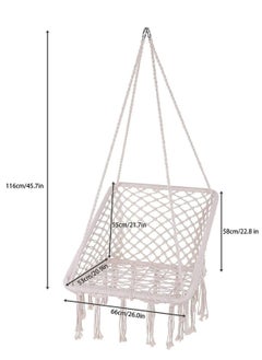 XiuWoo Hanging Hammock Square Swing Chair Cotton Linen  - Image 3