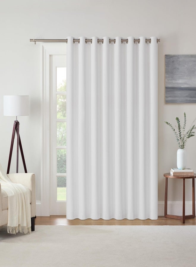 Eclipse Extra Wide Grommet Curtain, Kendall Sliding Patio Door Curtain Panel, Solid Textured Thermal Insulated and Noise Reducing Curtains, (1 Panel), 84 in Long x 100 in Wide, White - Image 1