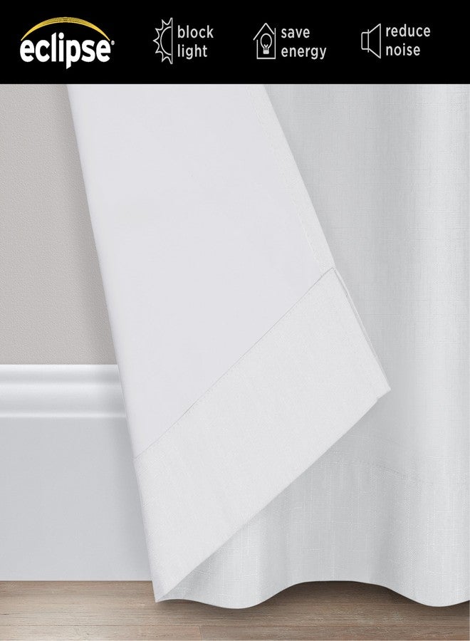 Eclipse Extra Wide Grommet Curtain, Kendall Sliding Patio Door Curtain Panel, Solid Textured Thermal Insulated and Noise Reducing Curtains, (1 Panel), 84 in Long x 100 in Wide, White - Image 2