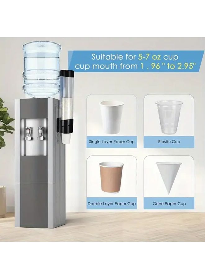 Black Wall Mounted Cup Dispenser One Touch Push Button 15x3 Inch - Image 5