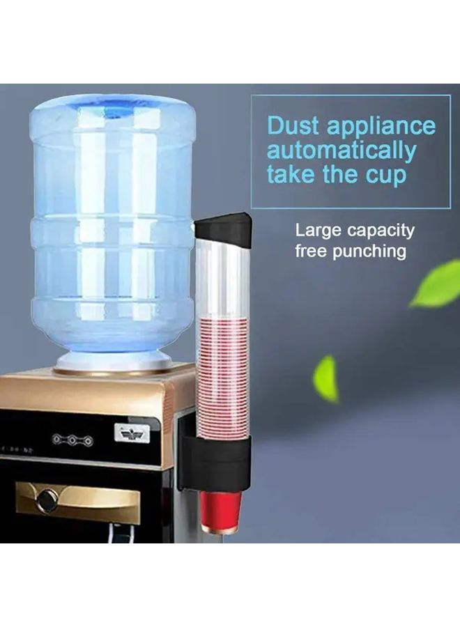 Black Wall Mounted Cup Dispenser One Touch Push Button 15x3 Inch - Image 3