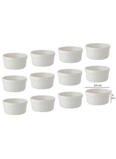 Dania Porcelain yogurt oven set, consisting of 12 pieces, white Size 9 cm  - Image 3
