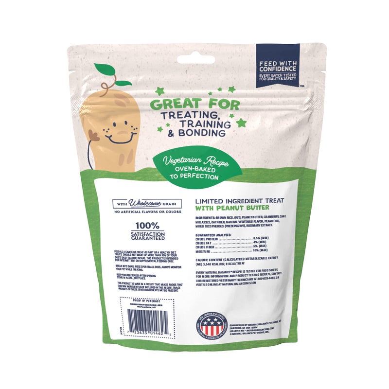 Natural Balance Limited Ingredient Rewards Crunchy Biscuits, Bite-Size Vegetarian Dog Treats for Small-Breed Adult Dogs, Peanut Butter Recipe, 8 Ounce (Pack of 1) - Image 3