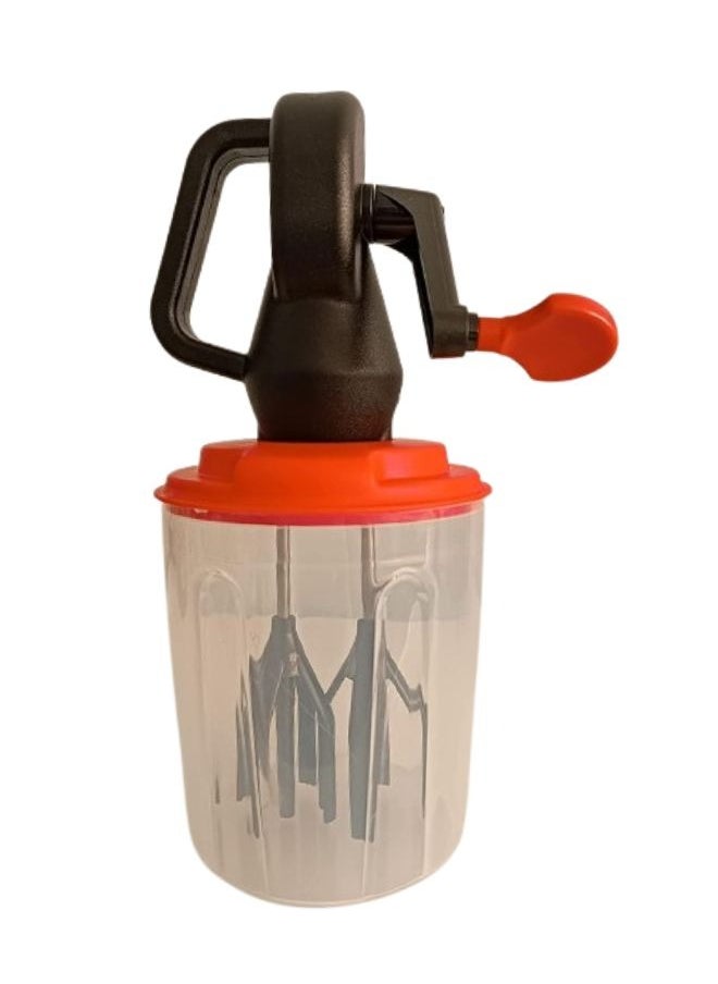 Wenken Manual hand mixer with handle and bowl for kitchen black and orange  - Image 1