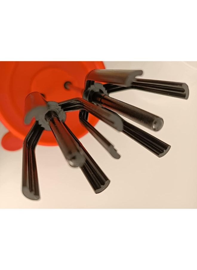 Wenken Manual hand mixer with handle and bowl for kitchen black and orange  - Image 4