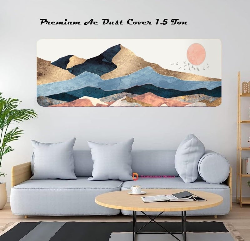 DARSHANAM WORLD Polyester New Printed Air Conditioning Dust Cover Folding Designer Ac Cover For Indoor Split Ac 1.5 Ton (97 X 31 X 21 .5Cm | Printed) - Image 2