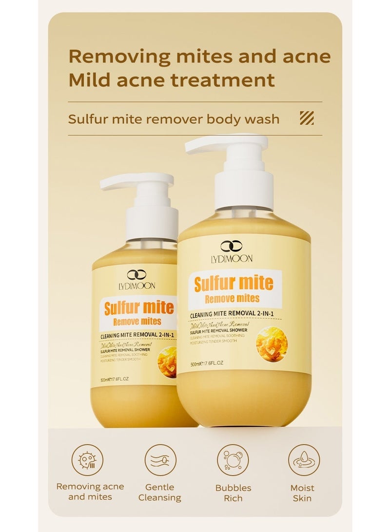 LYDIMOON Acne and Mite Removing Sulfur Body Wash 500ml - Image 2