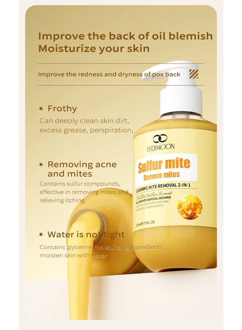 LYDIMOON Acne and Mite Removing Sulfur Body Wash 500ml - Image 5
