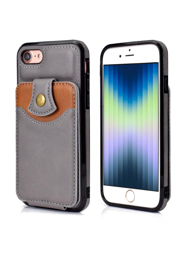 اس-توب جراب لهاتف iPhone SE 2022 / SE 2020 / 8 / 7 مصنوع من الجلد الناعم مع محفظة وغطاء هاتف - Image 1