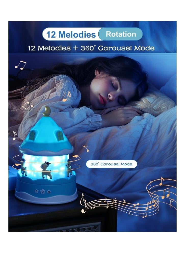 GOGA Galaxy Star Projector 4 in 1 Night Light , 12 Music 12 Films Light Projector Lamp with Timer Remote Control for Kids Gift, USB Rechargeable Night Lamp 360°Rotatable Baby Sleep Light for Baby Children Adult, Kids Bedroom Living Room Decor Night Light - Image 3