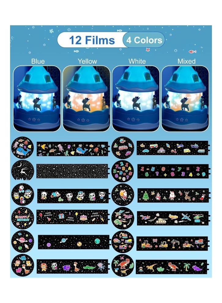 GOGA Galaxy Star Projector 4 in 1 Night Light , 12 Music 12 Films Light Projector Lamp with Timer Remote Control for Kids Gift, USB Rechargeable Night Lamp 360°Rotatable Baby Sleep Light for Baby Children Adult, Kids Bedroom Living Room Decor Night Light - Image 2