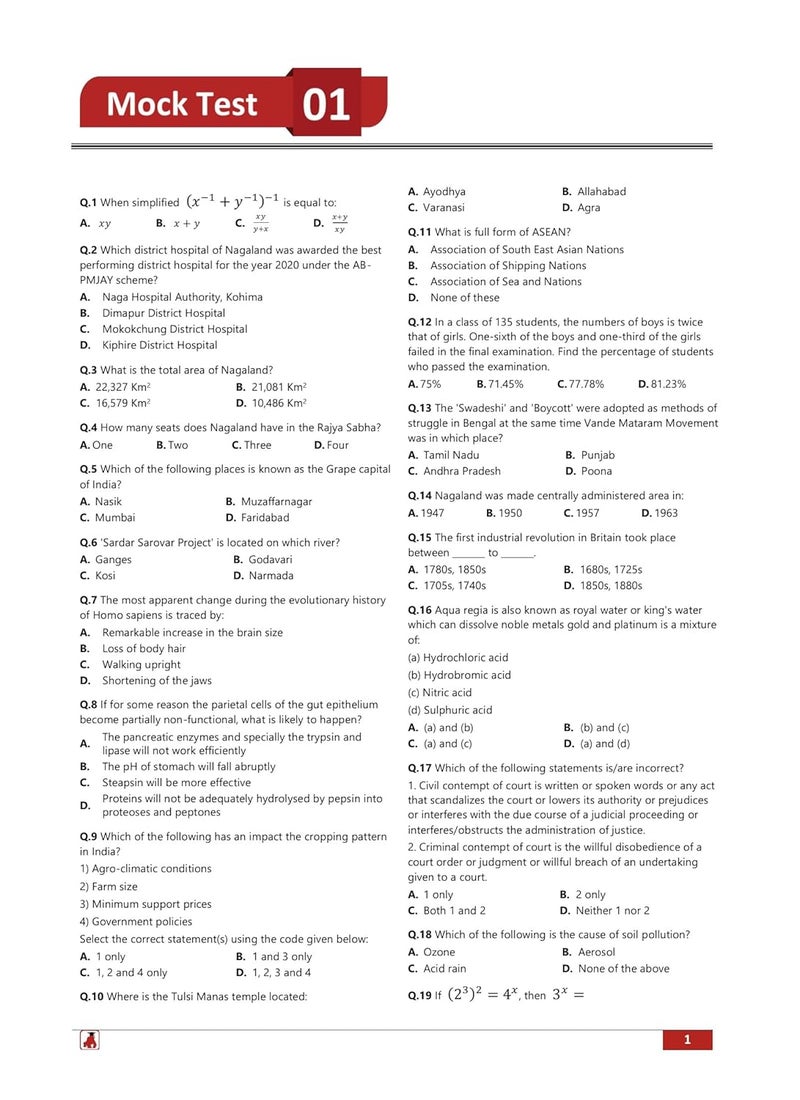NPSC Prelims Exam 2024 (Paper-1) - Nagaland Public Service Commission - 10 Full Length Mock Tests (2000 Solved Questions) with Free Access to Online Tests  - Image 4