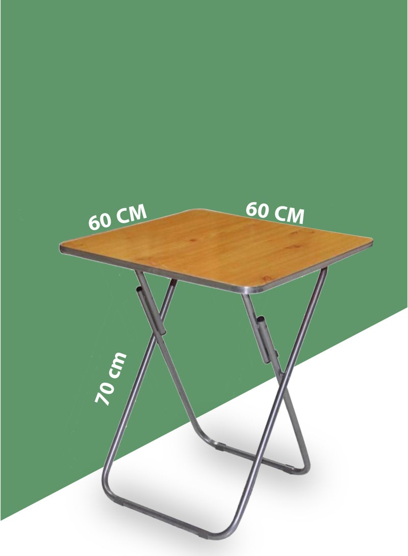 DBLEW Folding Metal Camping Table 60x60x70 cm Portable Indoor Outdoor Dining Desk - Image 3