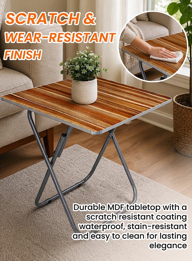 DBLEW Folding Metal Camping Table 60x60x70 cm Portable Indoor Outdoor Dining Desk - Image 3