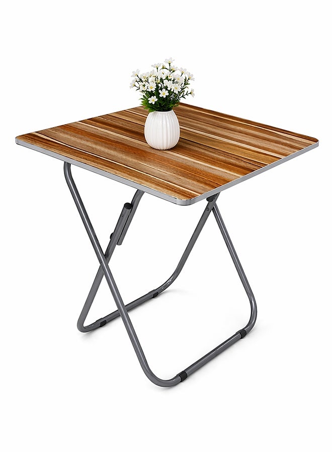 DBLEW Folding Metal Camping Table 60x60x70 cm Portable Indoor Outdoor Dining Desk - Image 1