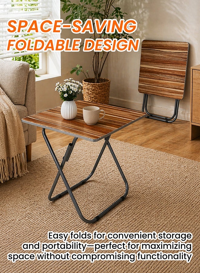 DBLEW Folding Metal Camping Table 60x60x70 cm Portable Indoor Outdoor Dining Desk - Image 4