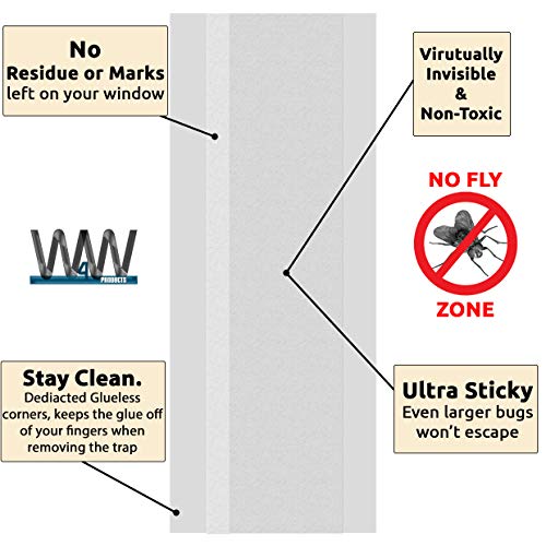 W4W Flies & Bug Window Fly Trap - Indoor / Outdoor Non Toxic Clear Window Fly Traps - 16 Pack - Image 2